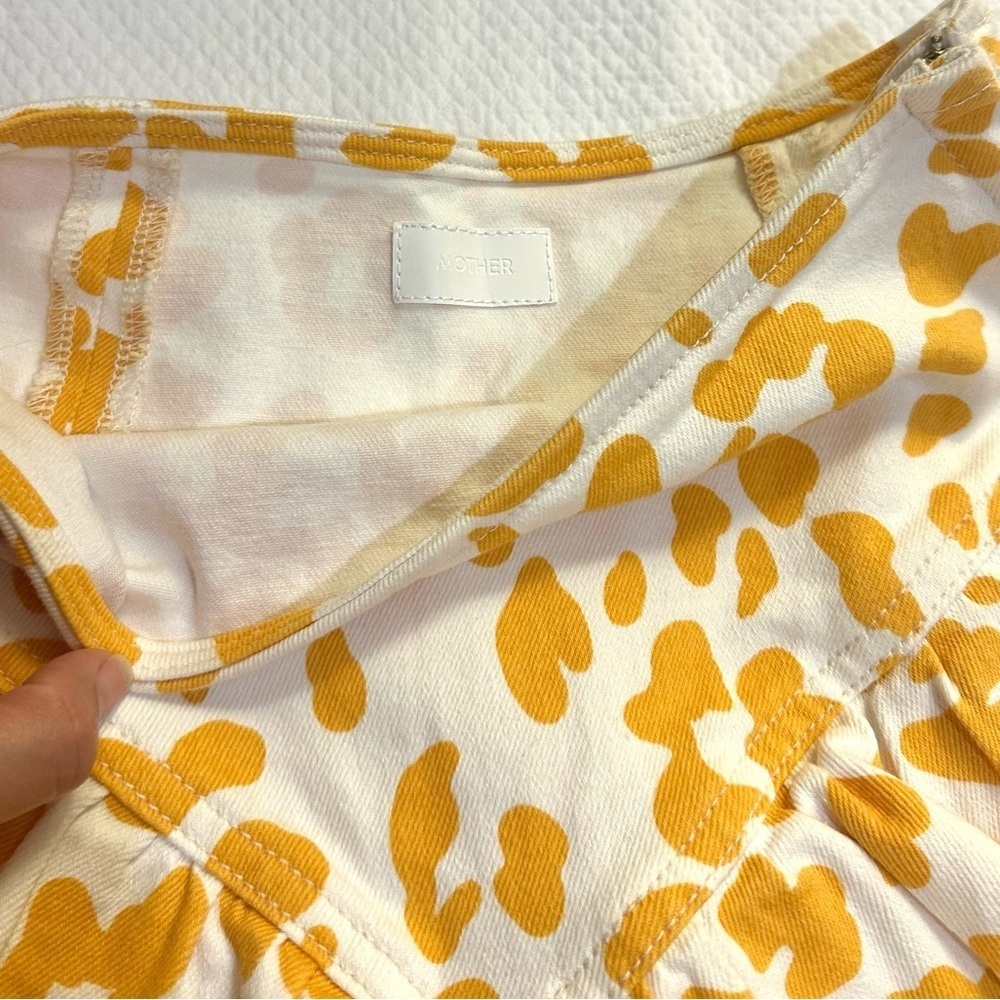 MOTHER The Ruffle Mini Skirt Leopard - Yellow SZ 25 - Picture 3 of 8